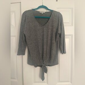 Long Sleeve Tie Waist Shirt